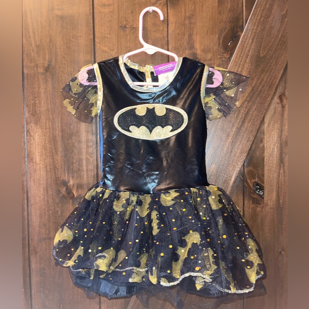 Kids Batman Costume Dress - Black and Gold